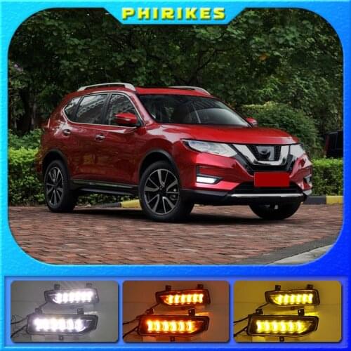2PCS LED Daytime Running Light For Nissan X-trail T32 Xtrail 2017 2018 2019 Waterproof ABS 12V Car DRL Fog Lamp Decoration