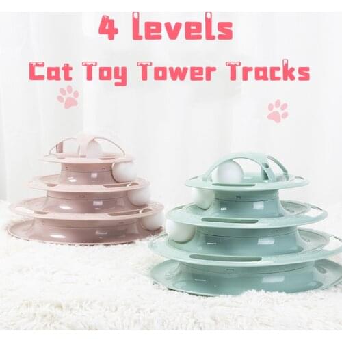 4 Floors Cat Pet Toys Tracks Space Tower Cat Toy Training Amusement Plate Interactive Cat Intelligence Cat Tower Cat Tunnel