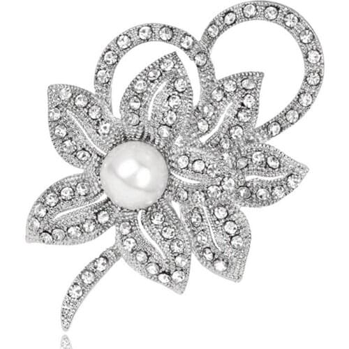 Free Shipping Flower Shape Rhinestone For Women Men Gift Brooches