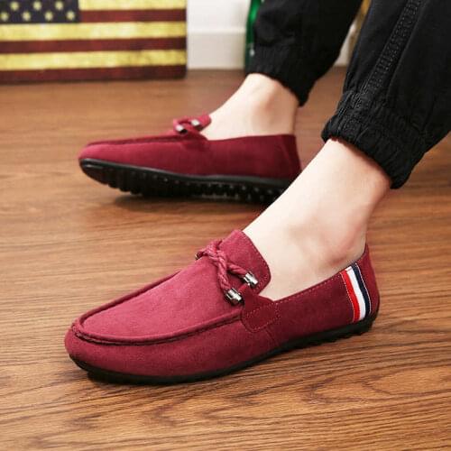 Brand fashion summer style soft shoes mens high quality skateboard shoes mens flat shoes Gommino driving shoes