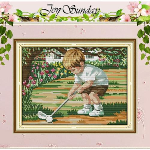 The Future of Golf Patterns Counted Cross Stitch 11CT 14CT Cross Stitch Set Wholesale Cross-stitch Kit Embroidery Needlework