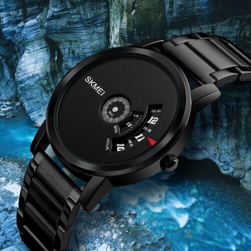 SKMEI New Style Rifle Color Fashion Men Quartz Watch Luxury Full Steel Band Waterproof Casual Mens Watches Relogio Masculino