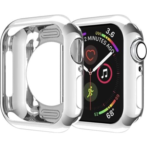 Cover For Apple watch case 44mm 40mm iwatch case plated TPU Protective protection apple watch series 6 se 5 4 3 accessories
