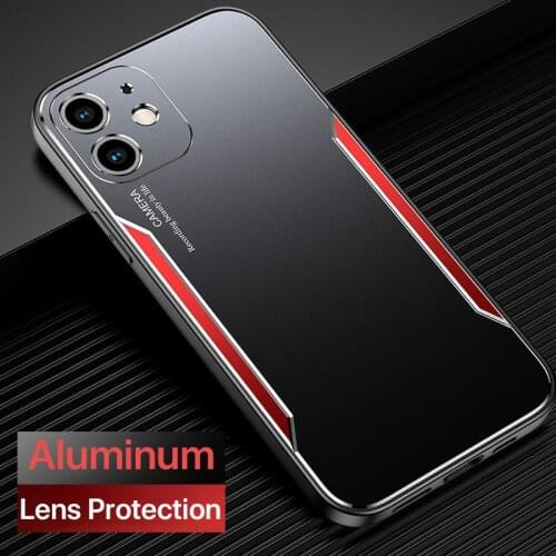 Luxury Aluminum Matte Back Case For iPhone 12 11 Pro Max Mini X XS XR 7 8 Plus SE 2020 Shockproof Camera Protection Phone Cover