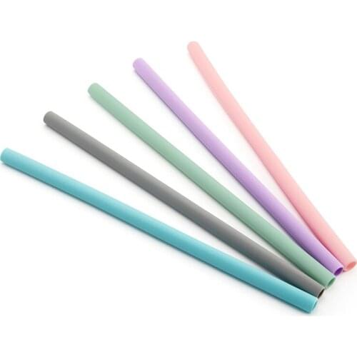 Colorful Straw Reusable Silicone Straw Telescopic Food Grade Foldable Beer Drinking Straw Travel Collapsible Straight Drinking