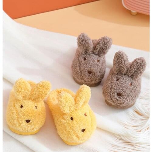 Childrens cotton slippers girl boy autumn and winter cartoon indoor home cute soft bottom anti-slip warm plush slippers
