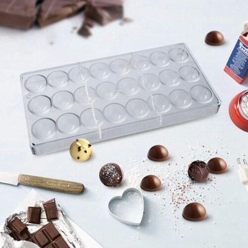 24 Holes Semi Sphere Chocolate Mould Polycarbonate Chocolate Bar Mold Half Ball Candy Maker Mold Bakeware