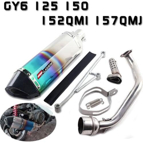 Motocycle Scooter Moped Exhaust Muffler with DB-KILLER Full System Slip-On For Italika GY6 125 150 152QMI 157QMJ 4 Stroke Engine