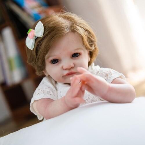 Hoomai Cute Curls Hair Tobiah 20" Reborn Baby Doll Soft Silicone Vinyl Dolls Toy For Child Birthday Reborn Baby Doll