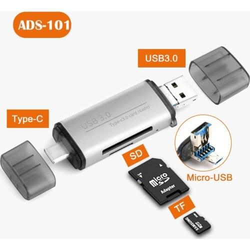 Card Reader USB 3.0 Type C Micro USB to SD Micro SD TF Adapter for Laptop Accessories OTG Cardreader Smart Memory SD Card Reader