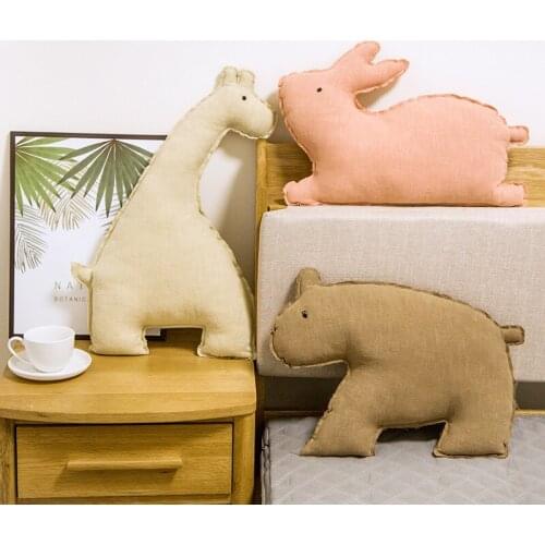 Kawaii Creative Simulation Animals Rabbit Soft Plush Toys Pillow Real Like Stuffed Doll for Children Home Decor Gifts