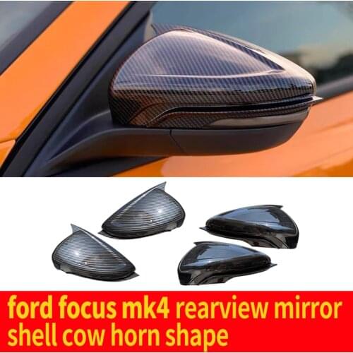 Horn shape and style Side Exterior Mirror Cover Caps With guide channel Car Accessorie For Ford Focus 2019-2021 MK4 ST/stline