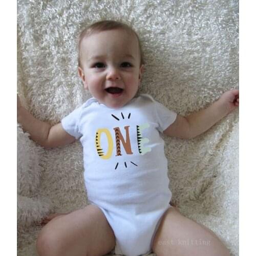 2019 Newborn Cotton Toddler Infant Baby Boys Girls Short Sleeve letter Print One Picture Romper Jumpsuit Clothes White