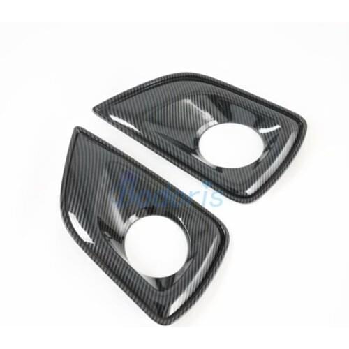 For Nissan NAVARA D23 Frontier NP300 2016-2020 Carbon Fiber Color Front Fog Lamp Cover Foglight Frame Kits Auto Accessories