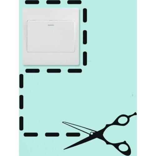 KUCADA creative scissors switch sticker home decor wall sticker mural art decal diy WP1091