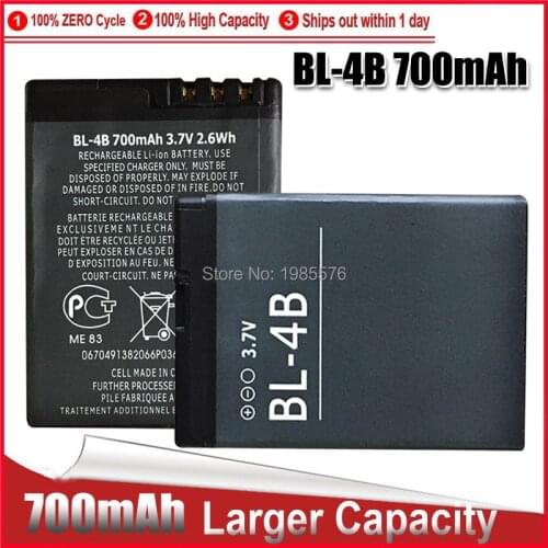 Li-ion Polymer Battery BL-4B For Nokia N76 5000 5320XM 7070 2505 2630 2660 2760 7088 2730 6111 N75 BL 4B 700mAh