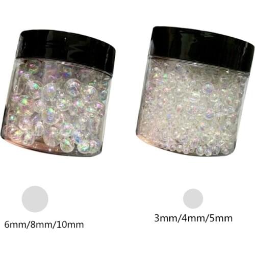 N7MF Mixed Clear Bubble Ball Beads Resin Filler 3-8mm Rainbow Aurora Beads Fillings