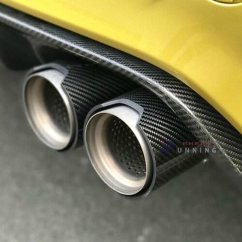 New 60-70mm Real Carbon Fiber Exhaust tips M Performance Muffler pipe for BMW M2 F87 M3 F80 M4 F82 F83 M5 F10 m6 F12 F13