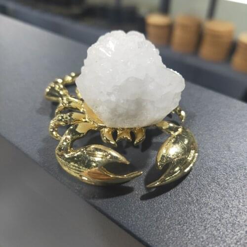 Natural Stone Crystal Cluster Handmade Scorpion Shape Animal Powerful Statue For Home Decoration Gift