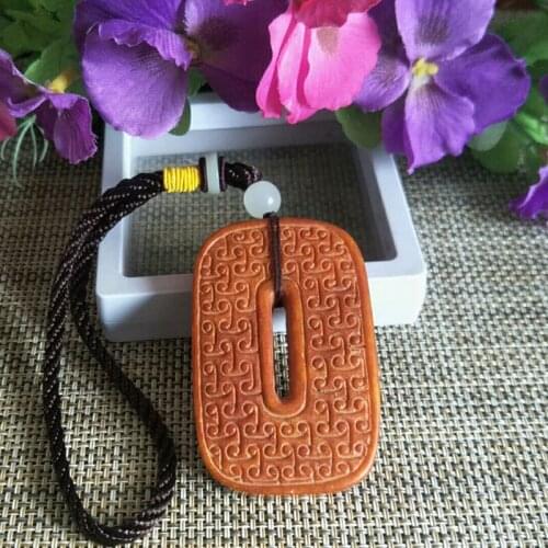 Natural Xiu Yan Jade Fret Jade Pendant Jewelry Lucky Exorcise Evil Spirits Safety Amulet Jade Pendant Fine Jewelry