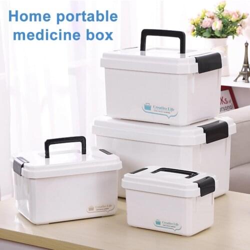 New Portable First Aid Kit Plastic Box Multi-Functional Cabinet Family Emergency Kit Box SCI88