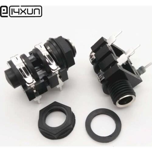 2pcs 6.35mm / 6.5mm 4Pin DIP Single Channel Microphone Socket Turtle Style 6.35 /6.5 Audio Straight jack