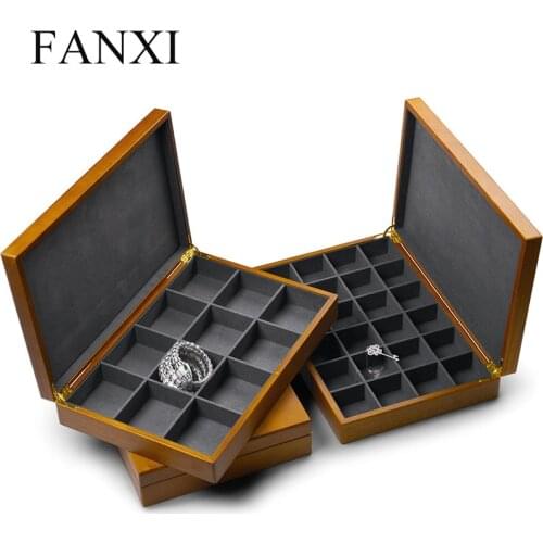 Oirlv Soild Wooden Jewelry Box Ring Necklace Display Jewelry Case with Microfiber Jewelry Organizer