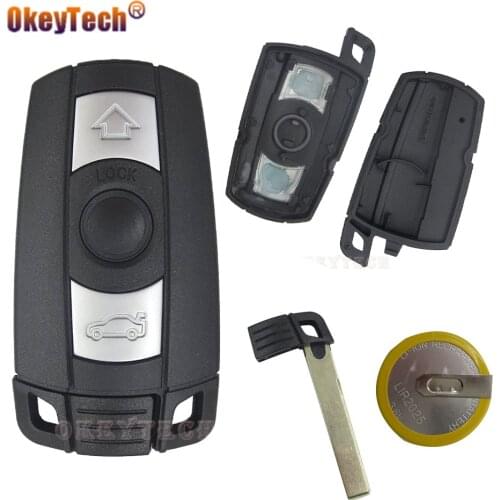 OkeyTech 3 Buttons Remote Control Car Key Shell For BMW X5 X6 E61 E90 E82 E70 E71 E87 E88 E89 1 3 5 6 With Insert Blade Cover