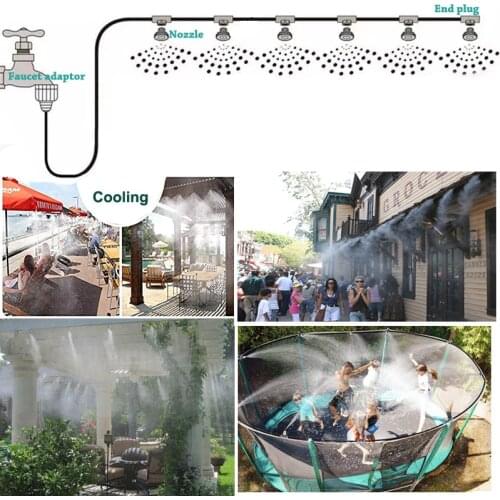 HEMAN Free Shipping Outdoor Misting Cooling System Patio, Irrigation Watering Sprinkler Spray Fog Misting System 6-18M
