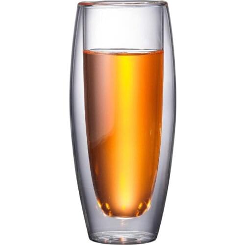 Double Glass Champagne Glass High Temperature Resistant Explosion-proof Anti-scalding Cocktail Glass Lead-free Glass