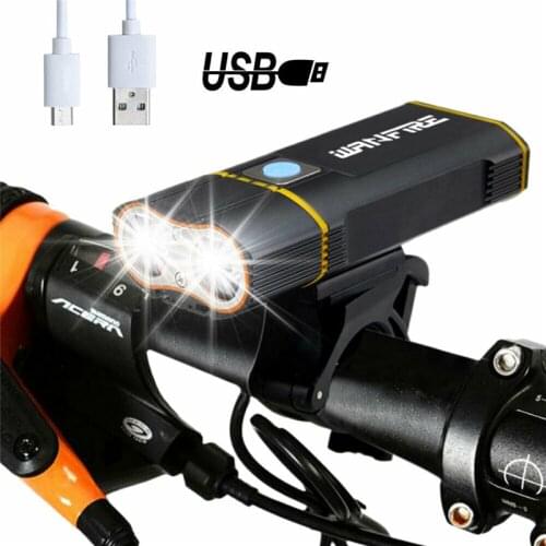 USB Rechargeable LED Bike Light Cycling Safety Warning Light Bicycle Front Rear Taillight Waterproof Bicycle Lamp Flashlight