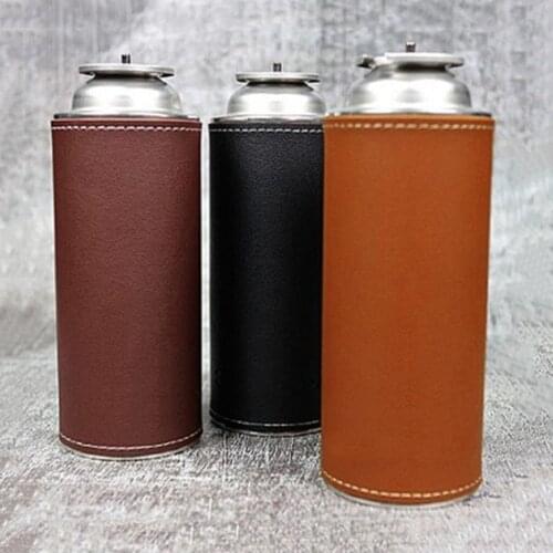 Fuel Cylinder PU Leather Storage Bag Outdoor Camping 250g Gas Canister Protective Cover Durable Canister Cover Storage Bag