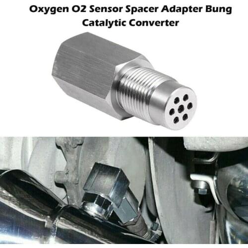 Universal O2 Sensor Spacers Engine Light CEL Eliminator with Mini Catalytic Converter for M18 x 1.5 Thread