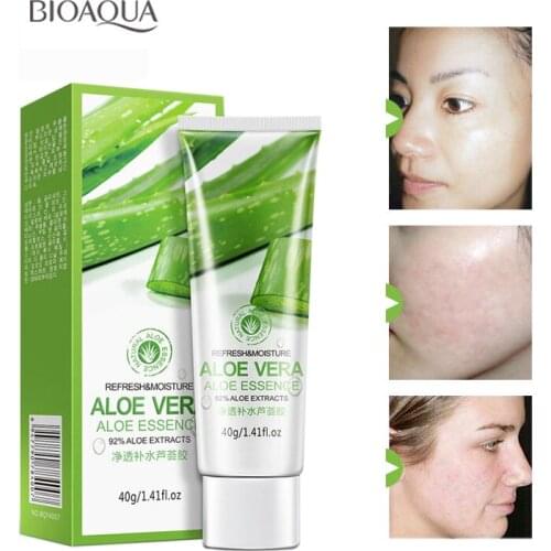 BIOAQUA Natural Aloe Vera Gel Face Moisturizer Whitening Anti Wrinkle Cream Acne Scar Skin Sunscreen Acne Treatment Skin Care