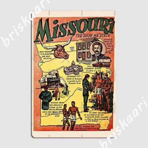 Missouri Vintage Poster Metal Signs Wall pub Kitchen personalized Plaques Tin sign Posters