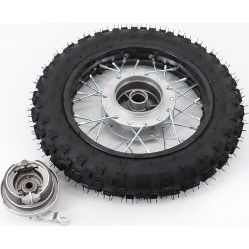 Rear 10 inch Black Steel Wheel 2.50-10 Tyres 28 Spoke Rims Drum Brake hub for CRF50 dirt pit bike motocross off road motorcycle