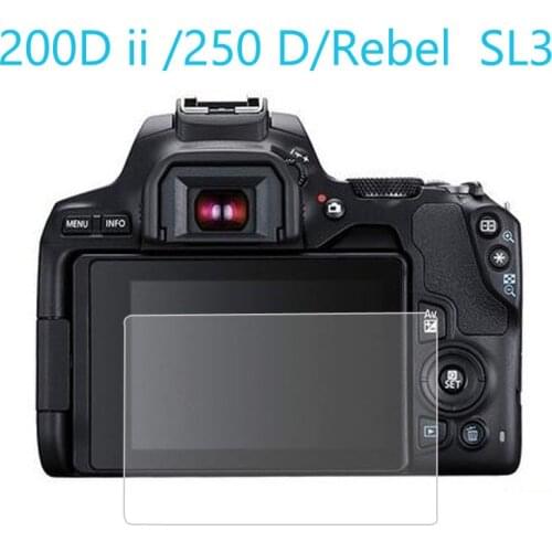 2xTempered Glass Screen Protector for Canon EOS 200D Mark ii MK2/ 250D/Rebel SL3/ Kiss X10 Camera Cover Protective Film