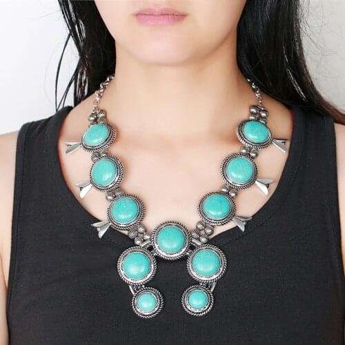 Bohemian Ethnic Statement Big Choker Necklace Women Fashion Horns Pendants Necklaces Jewelry Maxi Chunky Vintage Indian Necklace