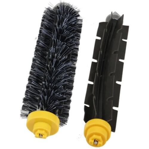 1 piece Bristle Brush + 1 piece Flexible Beater Brush for irobot roomba 600 650 622 675 676 677 690 Robot Vacuum Cleaner Parts