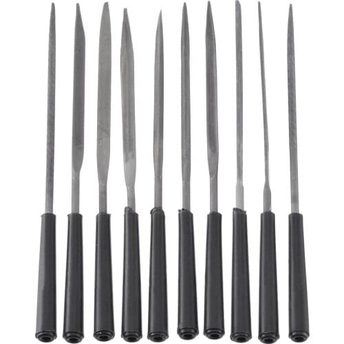 10pcs 140mm Black Needle Files Mini Diamond needle file Assorted set for Metal Glass Woodworking Deburr Multi Hand Tools