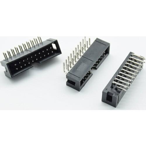 10pcs dc3-20p 2.54MM pitch JTAG ISP MALE SOCKET straight idc box headers PCB CONNECTOR DOUBLE ROW 2x10PIN dc3 20 PIN 20P HEADER