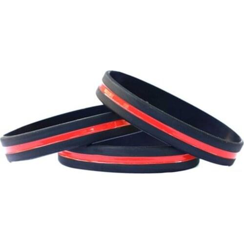 100pcs USA United states American red thin line Flag wristbands red thin line wristband bracelet bangle wrist bands