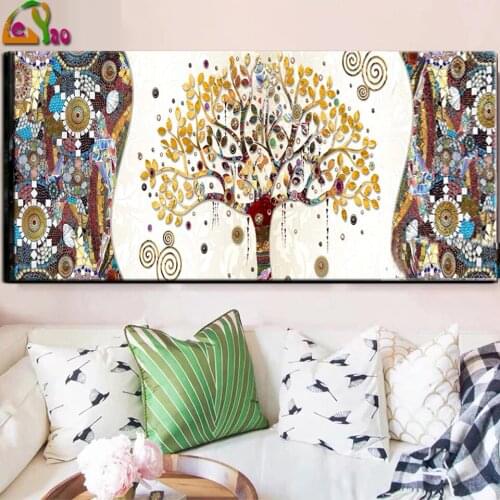 5D Diy Diamond Painting Full Drill Mosaic Gold Abstract Money Tree Embroidery Cross Stitch large size Entrance decoration