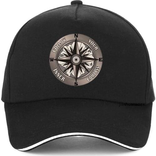 Follow your inner compass print Baseball Cap fashion Summer outdoor Men Women Dad Hat compass adjustable Snapback hats