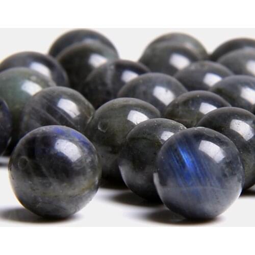 High quality Natural Spectrolite gem Stone beads black Round smooth Labradorite Loose gem Beads for Jewelry Making Bracelet gift