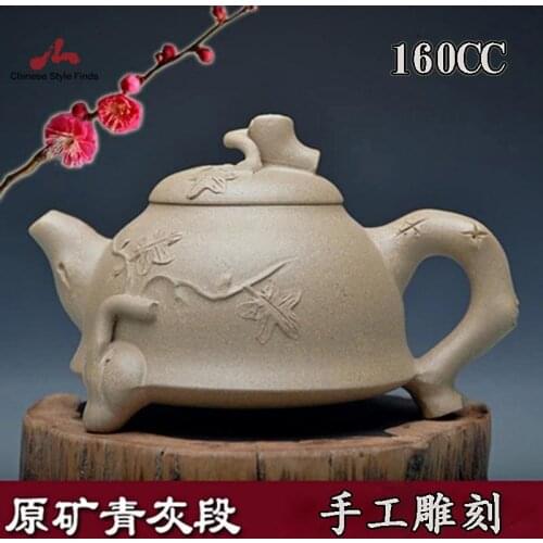 Handmade Yixing Teapot 160cc Purple Clay Zisha Pot 3 Legs Duan Clay Tea Pot
