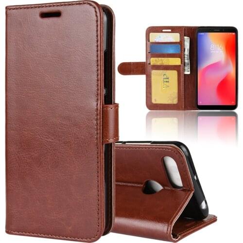 Case for Xiaomi Redmi 6 Cases Wallet Card Stent Book Style Flip Leather Covers Protect Cover black Redmi6