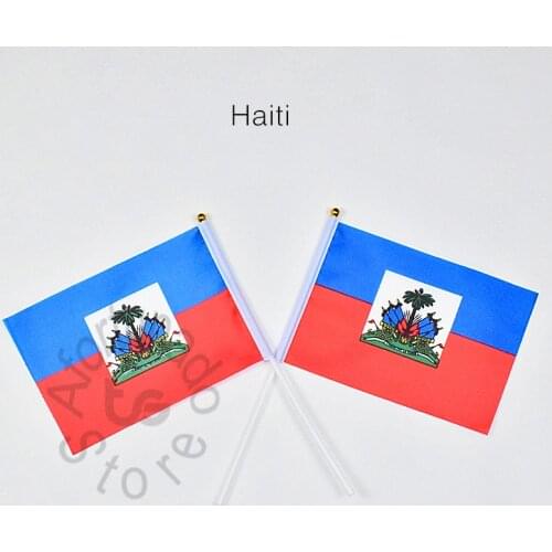 Haiti flag Banner 14*21cm hand waving National flag Home Decoration flag banner