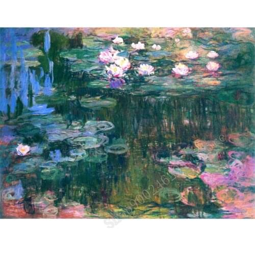 Claude Monet Famous Painting Water lilies 5D DIY Diamond Painting Full Embroidery Rhinestones Mosaic Decor FF2963