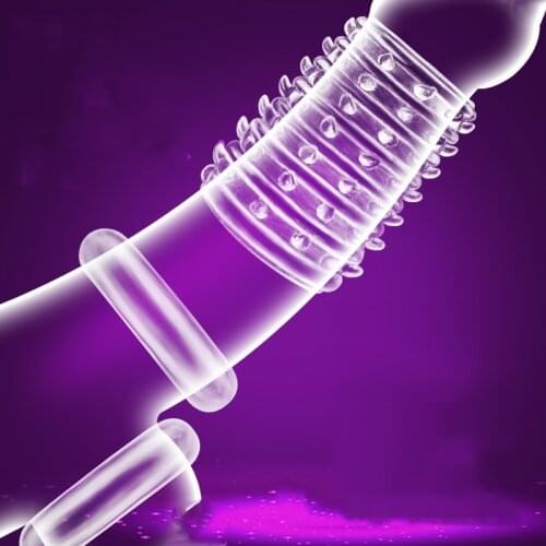 3pcs dotted Penis Sleeve Gspot Orgasm Sex Toys for men Crystal Delay Lock Jelly Extender Cock Ring dildo cover Sex Product